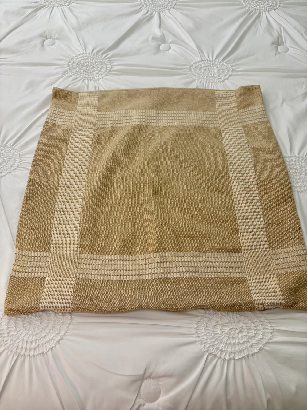 Threshold Studio McGee Neutral Tan & Cream Cotton Toss Pillow Cover 24 x 24